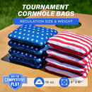 GoSports Dual Sided Cornhole Bean Bags - Slide and Stop Regulation Tournament Bean Bags, Set of 8 | 6" x 6" | Stars and Stripes — 2