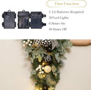 Valery Madelyn 24'' Christmas Teardrop Swag Outdoor Decoration Black White — 4