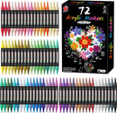 TBC The Best Crafts Acrylic Paint Markers, 72 Colors Dual Tip Pen — 1