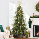 Best Choice Products Full Aspen Christmas Tree, 6ft Pre-lit Realistic Noble Fir w/ 450 Glowing Micro LED Lights, 2-in-1 White & Multicolor — 2