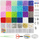 Redtwo 4mm Seed Beads for Bracelets, 24 Colors 3400Pcs Bracelet Making Kit — 1