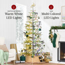 Best Choice Products Pre-Lit Sparse Christmas Tree 7.5ft Artificial Pine Holiday Décor Aspen Noble Fir w/ 2-in-1 White & Multicolor LED Lights — 4