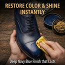 Eagle Shoe Polish Wax – Premium High-Gloss Shine – Restores Color, Covers Scuffs, Nourishes & Protects - 3-Piece Kit | Navy Blue — 4