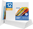 FIXSMITH Canvas Boards for Painting 8x10 Inch, Super Value 12 Pack White Blank Canvas Panels, 100% Cotton Primed, Painting Art Supplies for Professionals, Hobby Painters, Students & Kids | 8"×10" — 1