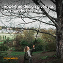 Fiskars 8-12 Ft Extendable 2-in-1 Tree Pruner & Pole Saw with Rotating Head | 8-12 ft Rope-Free Saw & Pruner — 2