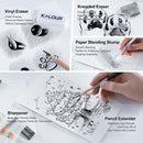 KALOUR 25-Piece Professional Sketch Pencil Set with Matte and Regular Pencils - Includes Vinyl Eraser, Kneaded Eraser, Sharpener, Pencil Extender and Blending Stump - Ideal for Artists and Beginners — 6