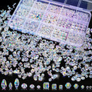 1500 Pcs Crystal Glass Beads for Jewelry Making – 12 Styles Bicone, Rondelle, Cube, Teardrop & 3mm Spacer Beads, DIY… — 1