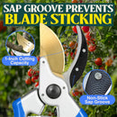 Haus & Garten ClassicPRO 8.5" Premium Titanium Bypass Pruners - Use as Garden Shears Pruning Shears for Gardening, Hand Pruners, Handheld Garden Clippers, Scissor Clipper Tool | Blue Non Slip Soft Grips — 8