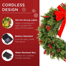 Best Choice Products 30in Pre-Lit Battery Powered Christmas Wreath Artificial Pre-Decorated Holiday Accent w/ 100 Lights, 276 PVC Tips, Ribbons, Pine Cones — 4