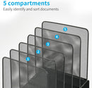 LEKETREE File Organizer for Desk, File Folder Organizer with 5-Section Vertical Rack, Suitable for Home Office Document Organization and Storage(Black) — 4