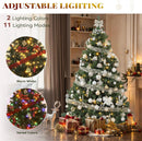 YITAHOME Pre-Lit Green Artificial Hinged Christmas Tree with Remote Control, 6ft Prelighted Spruce Xmas Tree for Home, Office, Party Decoration with 1000 Branch Tips and 250 Lights, Green — 3