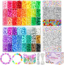 Gionlion 4200Pcs Pony Beads for Bracelet Making Kit, 48 Colors Kandi Beads Bracelet Kit, 2500PCS Rainbow Candy,… — 1