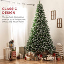 Best Choice Products 6ft Pre-Decorated Holiday Christmas Tree for Home, Office, Party Decoration w/ 1,000 PVC Branch Tips, Partially Flocked Design, Pine Cones, Metal Hinges & Base — 2