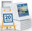 Halobios Blank Canvases - 8x10in Stretched Canvases, 20 Pack, 5/8 Inch Profile, 100% Cotton Artist Framed Canvas for Acrylics, Oils & Other Painting Media | 20 Pack - 8×10IN — 1