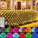 Pooqla RGB Christmas Net Lights Outdoor Mesh Lights 14.8x4.9 ft Green Wire — 1