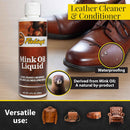 Fiebing's Liquid Mink Oil for Leather Boots (8 fl oz) - Leather Cleaner & Conditioner - Waterproof, Preserve, Soften All Smooth Leathercraft & Vinyl - Prevents Salt Stains - Use On Couch, Shoe, Purse — 3