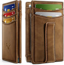 BULLIANT Magnetic Slim Leather Pocket Wallet Money Clip For Men 12Cards - Alaska Leather - Tiger Eye — 1