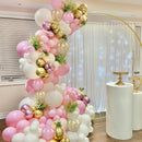 Pink Gold Balloons Set, 12 Inch Pink White Latex Balloons Pink Confetti Helium Balloons Pink and Metallic Gold Party Balloons for Bridal Baby Shower Wedding Girl Women Birthday Decorations — 4