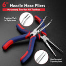 WORKPRO 2-Piece 6" Mini Needle Nose Pliers Set(Smooth Jaw), Long Nose Pliers, Bent Nose Pliers with Comfort Grip… — 2