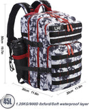 LHI Military Tactical Backpack for Men and Women 45L Army 3 Days Assault Pack Bag Large Rucksack with Molle System Black and White with Red — 3