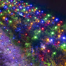 Christmas Lights Outdoor, 200 LED 9.8FT x 6.6FT Waterproof Net Lights Clear Wire Plug in with 8 Modes, Christmas Mesh Lighted Decorations for Xmas Indoor Tree Bush Yard Home Decor, Multi-Colored — 1