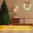 Ogrmar 24in Lighted Christmas Wreath Decoration Metal LED Lighted Wreaths — 5