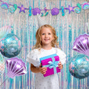 Iridescent Party Streamers Backdrop - GREATRIL Neon Transparent Holographic Tinsel Foil Fringe Curtain for Mermaid/Frozen/Sea/Euphoria/ERAS Party Theme Decorations 3.2ft x 6.5ft 2 PCS — 5