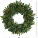 Nearly Natural 24 in Mixed Pine Artificial Christmas Wreath with LEDs — 2