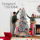 Best Choice Products Lighted Aspen Christmas Tree, 6ft Flocked Artifical Noble Fir, Pre-Lit White & Multicolored LED Lights Premium Holiday Décor - Green — 5