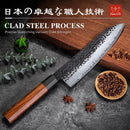 FAMCÜTE 8" Japanese Knife, Hand Forged Sharp Chef Knife w/Rosewood Handle — 2