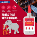 GH1200 (2-in-1) Super Glue with Brush Applicator & Nozzle, Mess Free Superglue Brush, Instant Never Dries, 3000 CPS… — 6