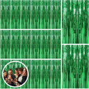 20 Pack Green Streamers Backdrop Jungle Party Decorations Foil Fringe Backdrop Curtains Photo Booth Backdrop for Birthday Dinosaur Animal St Patrick's Day Football Christmas Party Decorations | 39.4"w X 78.7"l (Pack of 20) — 1