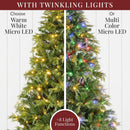 Best Choice Products Pre-Lit Cedar Cypress Christmas Tree w/Twinkling Lights, 7.5ft Lighted Artificial Holiday Décor, White & Multicolored LEDs — 5