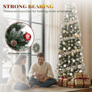 YITAHOME 6FT Prelit Green Pencil Christmas Tree w/Remote & Pine Cones Decor — 6