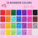 28 Colors 3mm Seed Beads, 7200PCS Glass Seed Beads Kit for Jewelry Making, Craft and Bracelet Making — 3