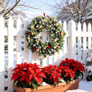 HipTree 24 Inch Lighted Christmas Wreaths for Front Door with Lights — 6