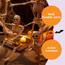JOYIN 5 PCS Posable Halloween Skeleton Decor 16 Inches, Full Body Posable Joints Hanging Skeletons for Halloween Decorations, Graveyard Props, Haunted House Accessories, Spooky Scene Party Favors — 8