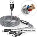 Multi Charging Cable 4ft 3Pack 3 in 1 Charger Cord, Multiple Rapid Cable 6