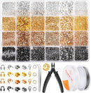 Acejoz 2165 Pcs Crimp Beads for Jewelry Making, Incliding Crimp Bead Covers, Crimp Tubes, Knot Covers, Jump… — 1