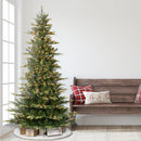 Puleo International 7.5ft Pre-Lit Slim Aspen Fir Artificial Christmas Tree with 450 LED Warm White Lights, 1016 Realistic Dense Branch Tips, Easy Setup Artificial Trees with Sturdy Metal Stand — 3