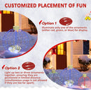 VEIKOU Set of 3 Lighted Christmas Ornaments, 3 Colors Outdoor Holiday Ball Decoration with 570 LED Lights, Christmas Decor with 20 Small Plastic Balls for Garden, Yard, Lawn — 5