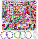 Gionlion 1200 Pcs Polymer Clay Beads Bracelet Making Kit, 25 Style Animal Fruit Flower Butterfly Bunny Pony Letter… — 1