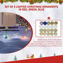 VEIKOU Set of 3 Lighted Christmas Ornaments, 3 Colors Outdoor Holiday Ball Decoration with 570 LED Lights, Christmas Decor with 20 Small Plastic Balls for Garden, Yard, Lawn — 7
