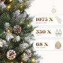 YITAHOME 7.5FT Prelit Green Pencil Christmas Tree w/Remote & Pinecone Decor — 2