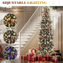YITAHOME 6FT Prelit Green Pencil Christmas Tree w/Remote & Pine Cones Decor — 3