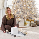 Best Choice Products 6ft Prelit Tinsel Christmas Tree w/Twinkling LED Lights, Artificial Seasonal Holiday Decoration w/ 250 Lights, 1,000 Branch Tips, Metal Stand - Silver — 4