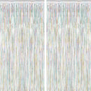 ZATAYE 2 Pack Laser Silver New Years Eve Foil Curtain Streamer Decorations | 2 PCS — 1