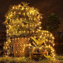 LJLNION Christmas Net Lights, 360 LED 12ft x 5ft Connectable Mesh Fairy String Lights,8 Modes Low Voltage Safe Adaptor for Xmas Trees, Bushes, Wedding, Outdoor Garden Decorations, Warm White — 5