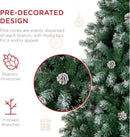 Best Choice Products 7.5ft Pre-Decorated Holiday Christmas Tree for Home, Office, Party Decoration w/ 1,346 PVC Branch Tips, Partially Flocked Design, Pine Cones, Metal Hinges & Base — 3