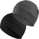 Headshion 100% Cotton Skull Caps Beanie Sleeping Hats for Men Women - Black & Grey — 1